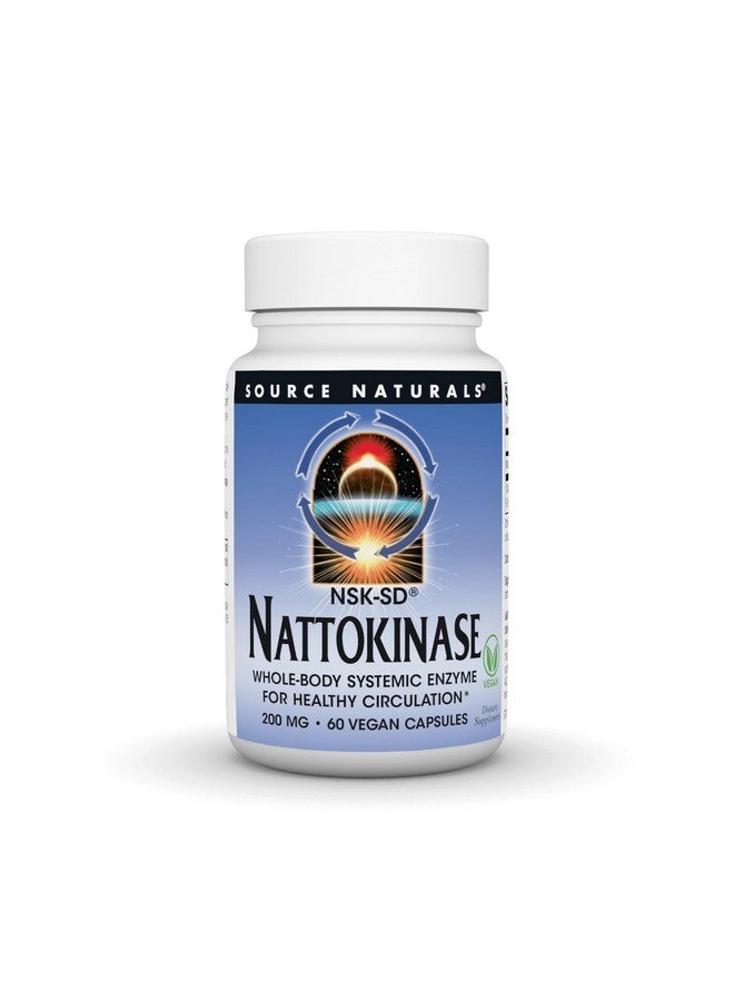 Source Naturals NSK-SD, Nattokinase, Vegetarian Friendly, Whole Body Systemic Enzyme for Healthy Circulation*, 200 mg - 60 Vegetarian Capsules - Image 1