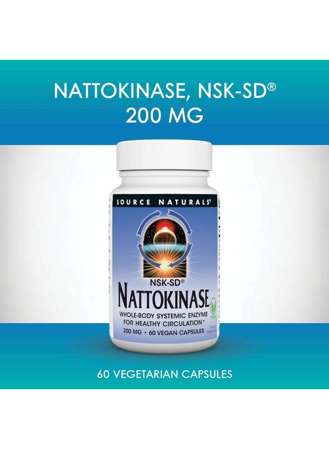 Source Naturals NSK-SD, Nattokinase, Vegetarian Friendly, Whole Body Systemic Enzyme for Healthy Circulation*, 200 mg - 60 Vegetarian Capsules - Image 5