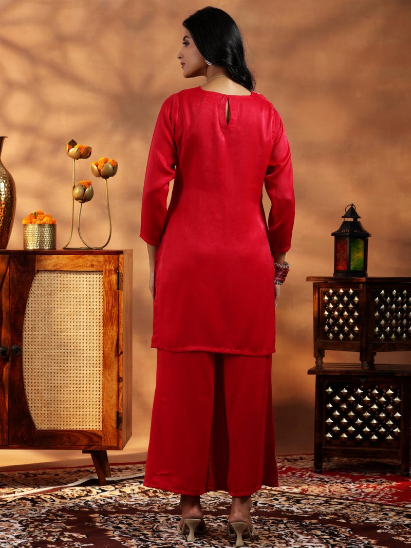 Libas Womens Embroidered Velvet Co-ord Set for Women - Image 4