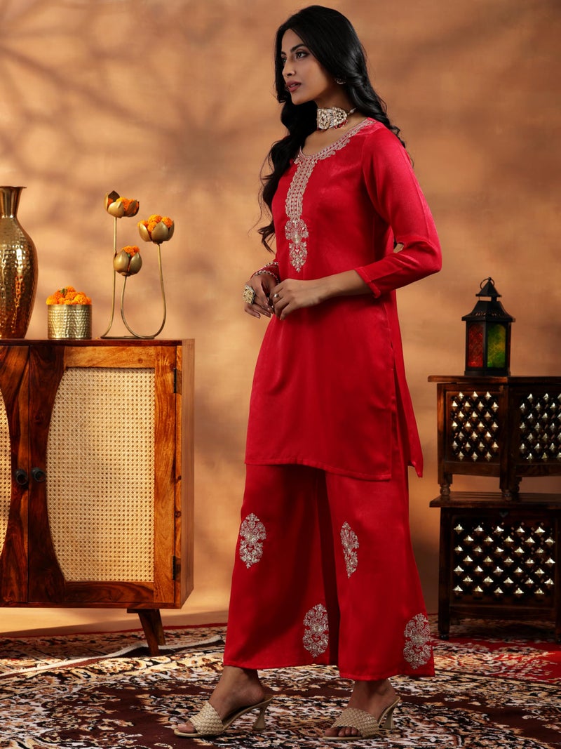 Libas Womens Embroidered Velvet Co-ord Set for Women - Image 3