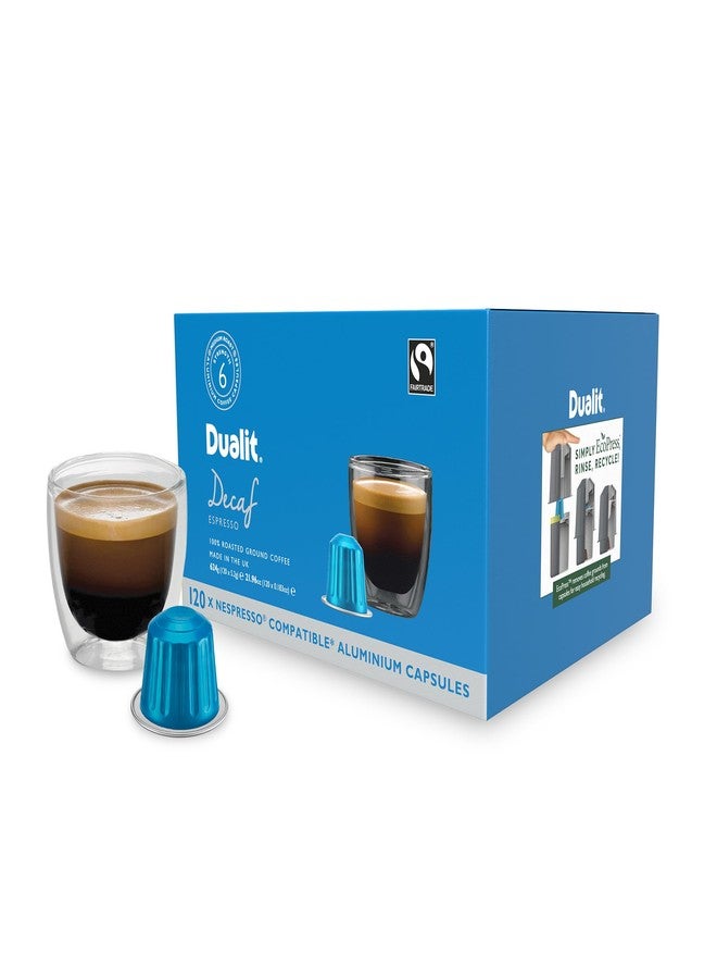 Dualit Original Line Compatible* Decaf Recyclable Aluminium Coffee Capsules by Dualit | 120 Pack - 12 X 10 Pk - 120 Servings of Premium Eco Friendly Coffee Pods - 100% Recyclable Original Line Compatible* Capsules - Image 1