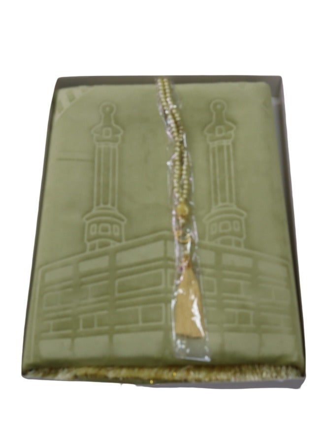 سمارت هوم سجادة صلاة اسلامية مع مسبحة ، سجادة صلاة اسلامية ناعمة ، شرشف صلاة ممتاز للرجال والنساء والأطفال - Image 5