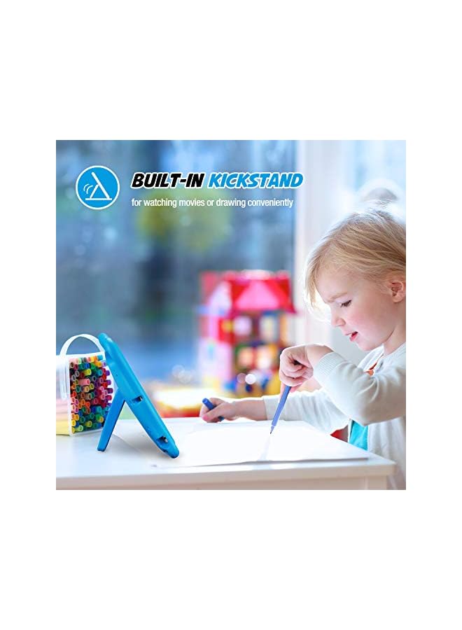 Procases Kid Case For Ipad 9.7 (Old Model) 6Th 5Th 2017 2018/ Ipad Air 2 Air 1/ Ipad Pro 9.7 2016 For Boys Girls, Shockproof Lightweight Rugged Cover Full Protective Case With Handle Kickstand -Blue - Image 3