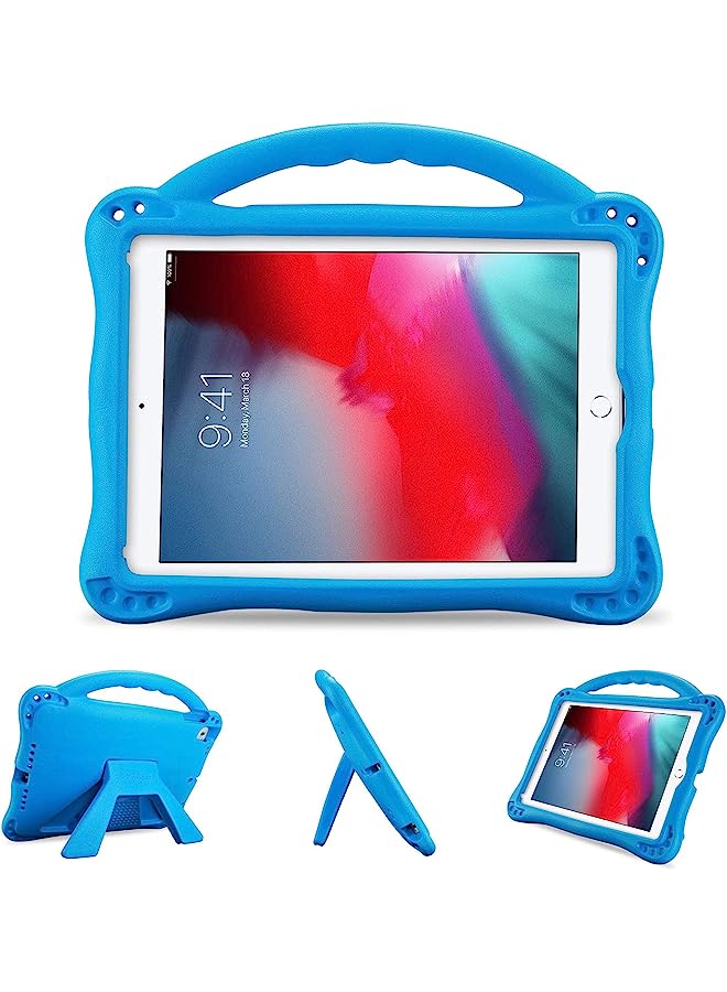 Procases Kid Case For Ipad 9.7 (Old Model) 6Th 5Th 2017 2018/ Ipad Air 2 Air 1/ Ipad Pro 9.7 2016 For Boys Girls, Shockproof Lightweight Rugged Cover Full Protective Case With Handle Kickstand -Blue - Image 1