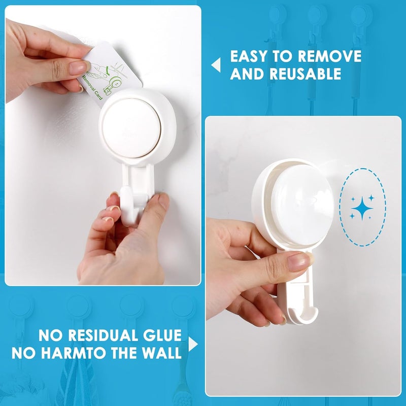 LUXEAR Suction Hooks Powerful Suction Cup Hooks Vacuum Suction Holder Heavy Duty Shower Suction Hooks Glass Door Window Christmas Wreath Hanger Waterproof Suction Hanger for Bathroom Kitchen-6Pack - Image 3
