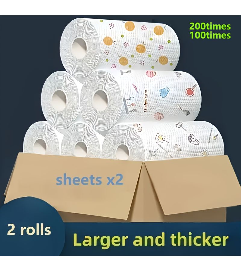 Ultra High Performance Disposable Kitchen Towels 100 Times Oil Free Household Cleaning Degreasing Cloth Lazy Cloth Kitchen Paper Towel - Image 1