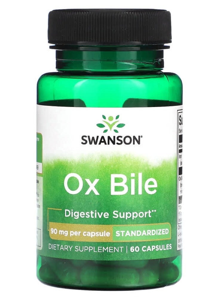 SWANSON Swanson, Ox Bile, 90 mg, 60 Capsules 