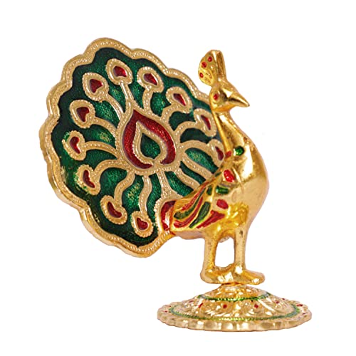 KridayKraft Multicolor Peacock Metal Statue Idol Decorative Showpiece Feng Shui As Table Top Figurine for Living Room Bedroom Home Office Décor for Decoration & Gifting Purpose - Image 4
