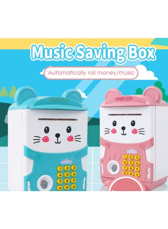 Electronic Fingerprint Piggy Bank for Kids – Smart ATM Money Safe Box with Password & Auto Bill Insertion | Educational Coin Bank Toy | Interactive Saving Gift for Boys & Girls (Brown) - Image 2