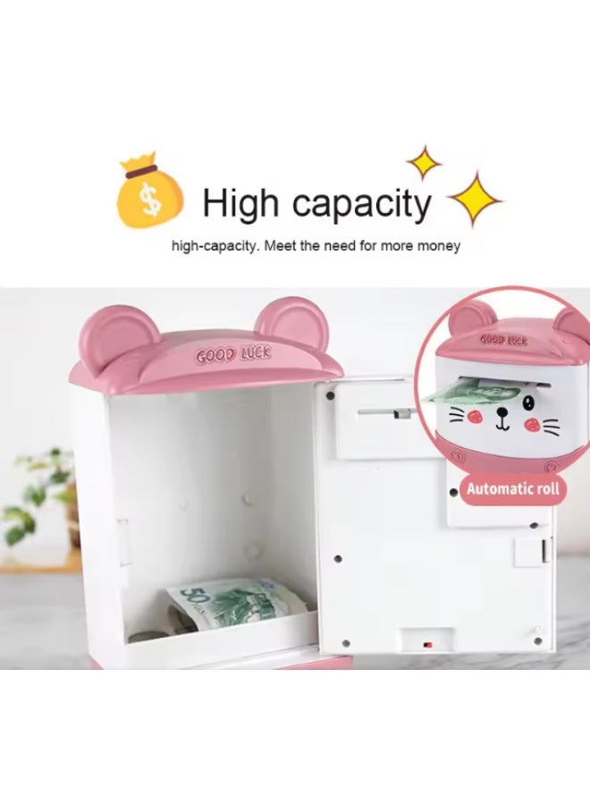 Electronic Fingerprint Piggy Bank for Kids – Smart ATM Money Safe Box with Password & Auto Bill Insertion | Educational Coin Bank Toy | Interactive Saving Gift for Boys & Girls (Brown) - Image 3