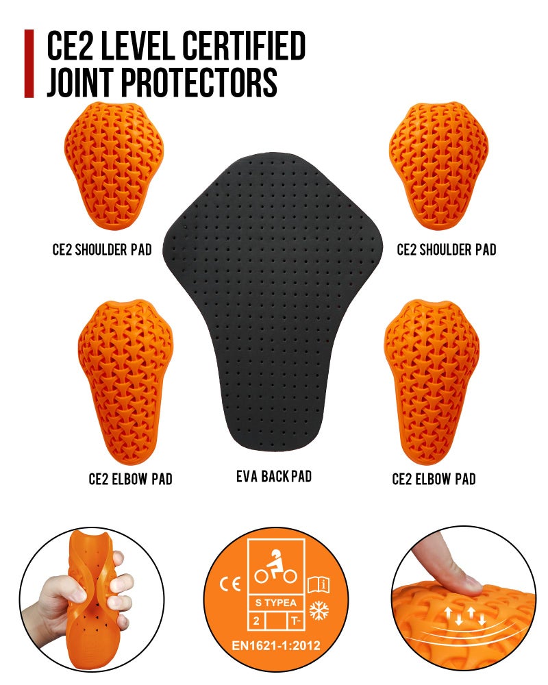 BORLENI Motorcycle Jacket with CE Armor Winter Motorcycle Jacket for Motorbike Riding with Removable Liner Detachable Hood Water-Repellent Windproof - Image 5