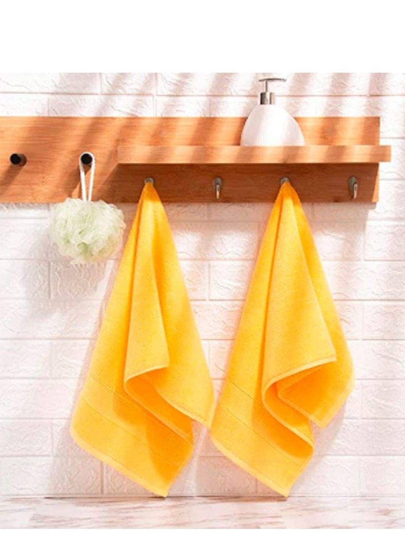 SOLARAE Bathroom Hand Towels, Home Soft Cotton Super Highly Absorbent Towel for Bath, Luxurious, Face, Gym and Spa, Yellow 2 Pack - Image 2