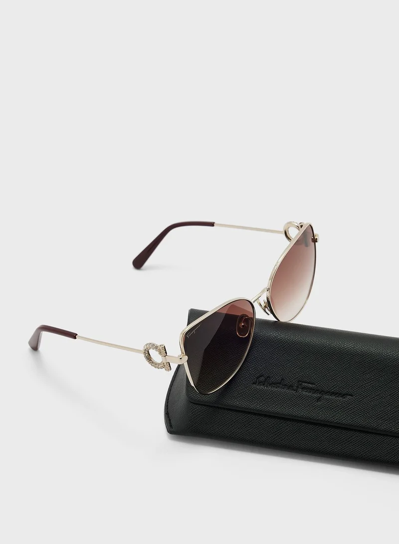 FERRAGAMO Cat Eye Oversized Sunglasses