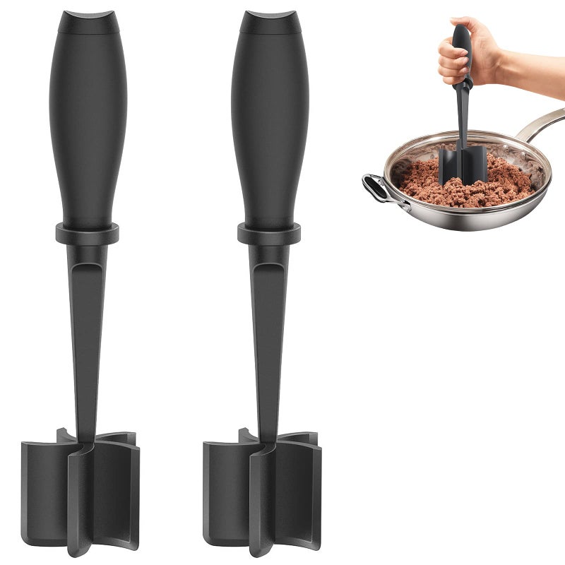Shadowgallery 2Pack Meat Chopper Heat Resistant Meat Masher for Hamburger Meat Ground Beef Smasher Nylon Hamburger Chopper Utensil Meat Ground Non Stick Mix Chopper Mix and Chop Meat Masher Tool Gift 