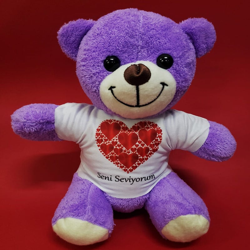 I Love You Printed T-Shirt Plush Teddy Bear