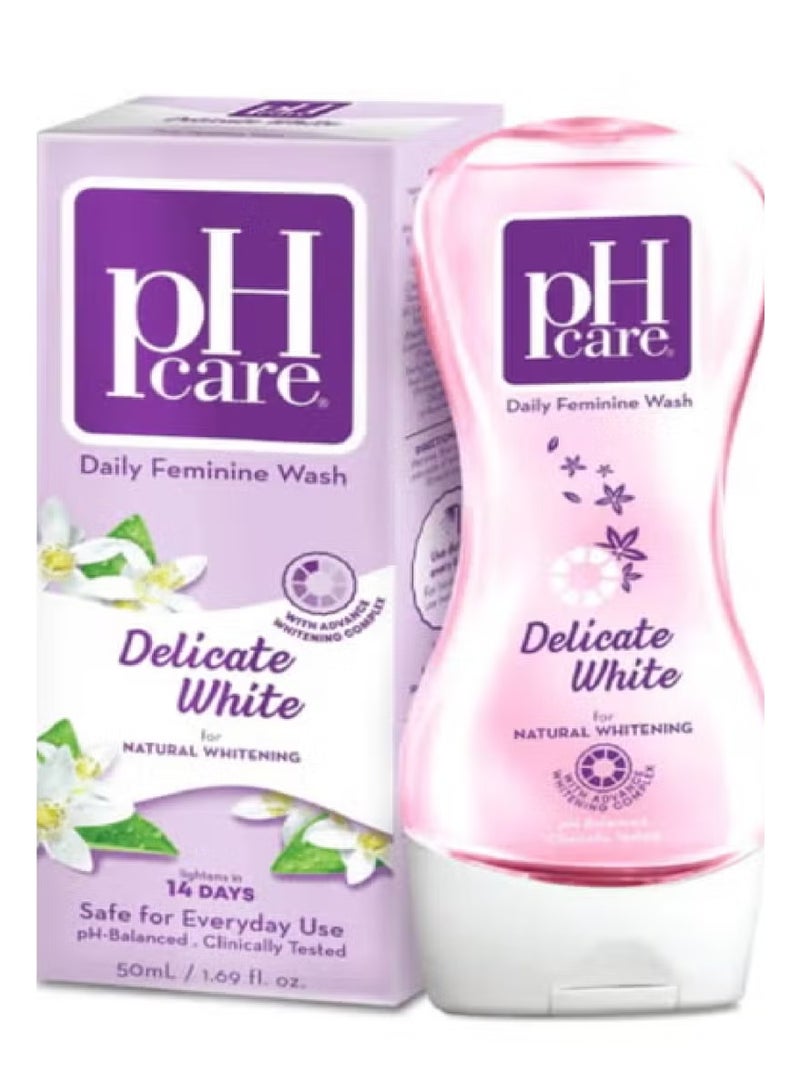Ph Care Feminine Daily Wash, White, Delicate, 50ml