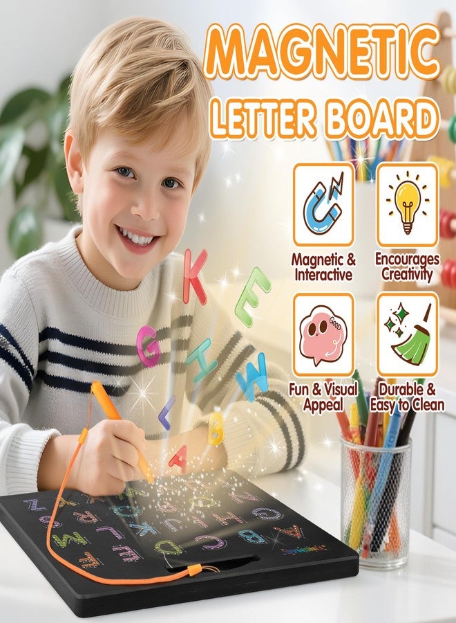 FINDMAG لوحة الحروف الأبجدية المغناطيسية FINDMAG، لوحة تعليمية ABC لممارسة الكتابة للأطفال من عمر 3-5 سنوات، مستلزمات ضرورية لمعلمي رياض الأطفال، مستلزمات العودة إلى المدرسة، أساسيات الرحلات، ألعاب السفر بلوكات الأرقام - Image 5