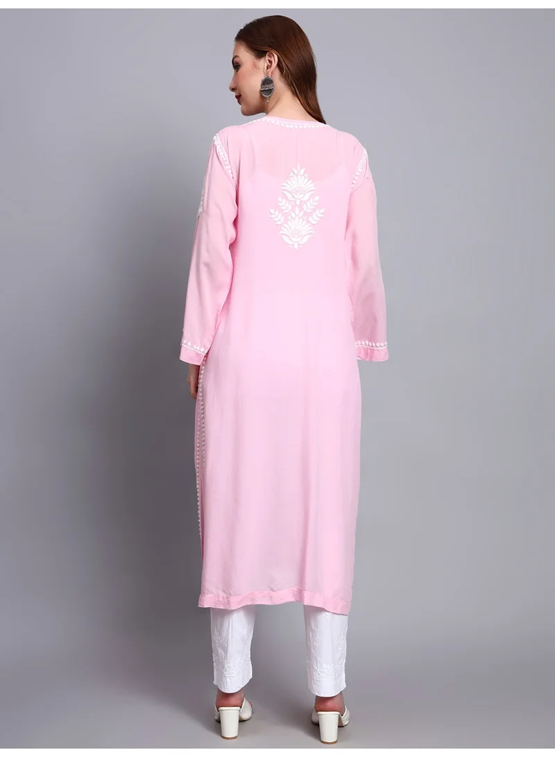 الايا كورتي مستقيم مطرز يدوياً شكنكاري من المودال - AL3683