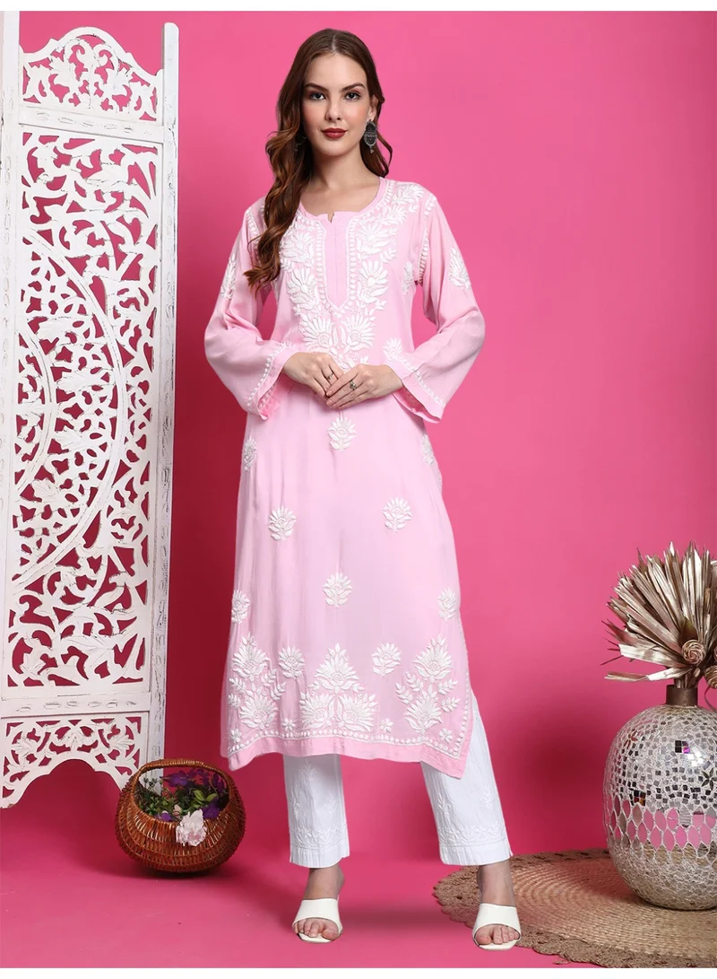 Alaya Hand Embroidered Chikankari Modal Straight Kurta-AL3683