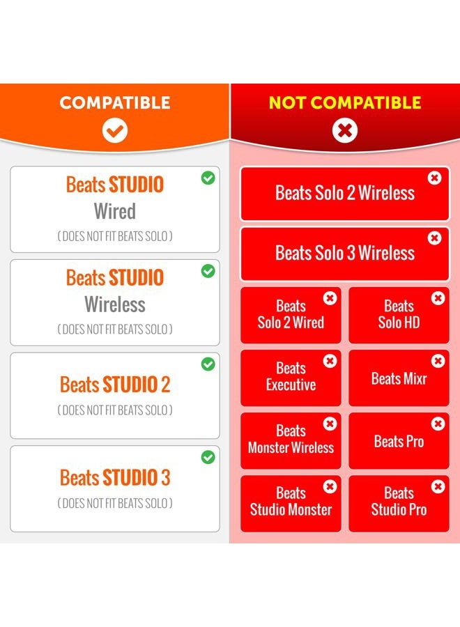 WC Wicked Cushions Replacement Ear Pads for Beats Studio 2 & 3 (B0501, B0500) Wired & Wireless | Does NOT Fit Beats SOLO | Softer PU Leather, Enhanced Foam & Stronger Adhesive | Burgundy - Image 2