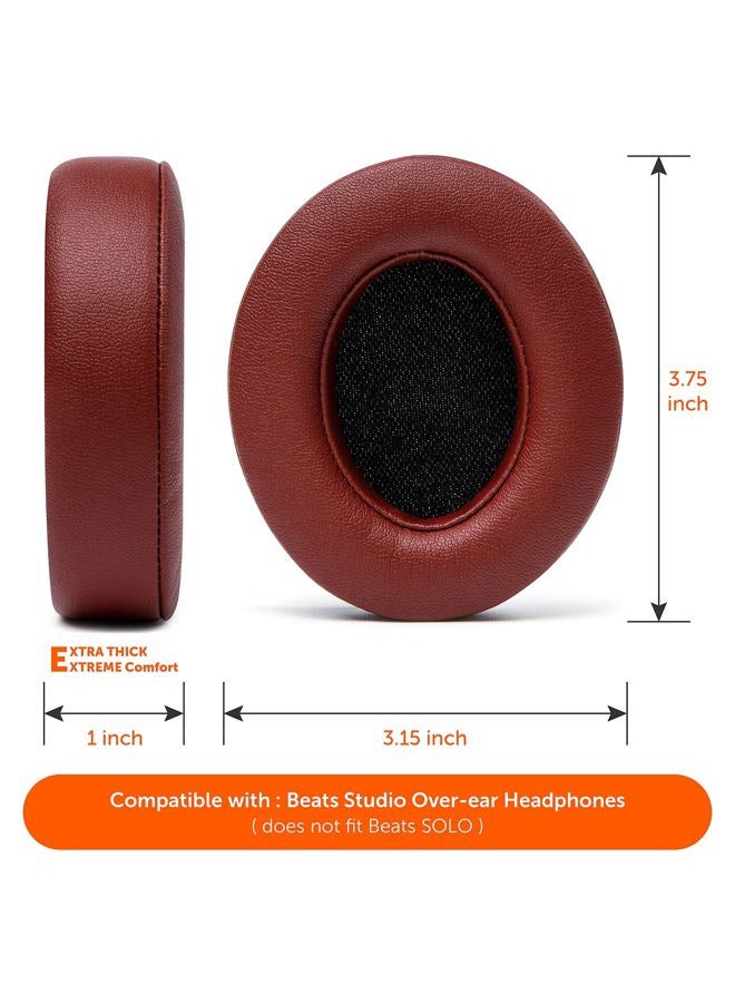 WC Wicked Cushions Replacement Ear Pads for Beats Studio 2 & 3 (B0501, B0500) Wired & Wireless | Does NOT Fit Beats SOLO | Softer PU Leather, Enhanced Foam & Stronger Adhesive | Burgundy - Image 5