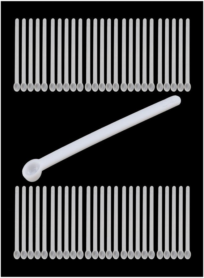 MEETOOT 50pcs 0.15ml Static-Free Micro Scoop Mini Milligram Measuring Spoons, White - Image 2