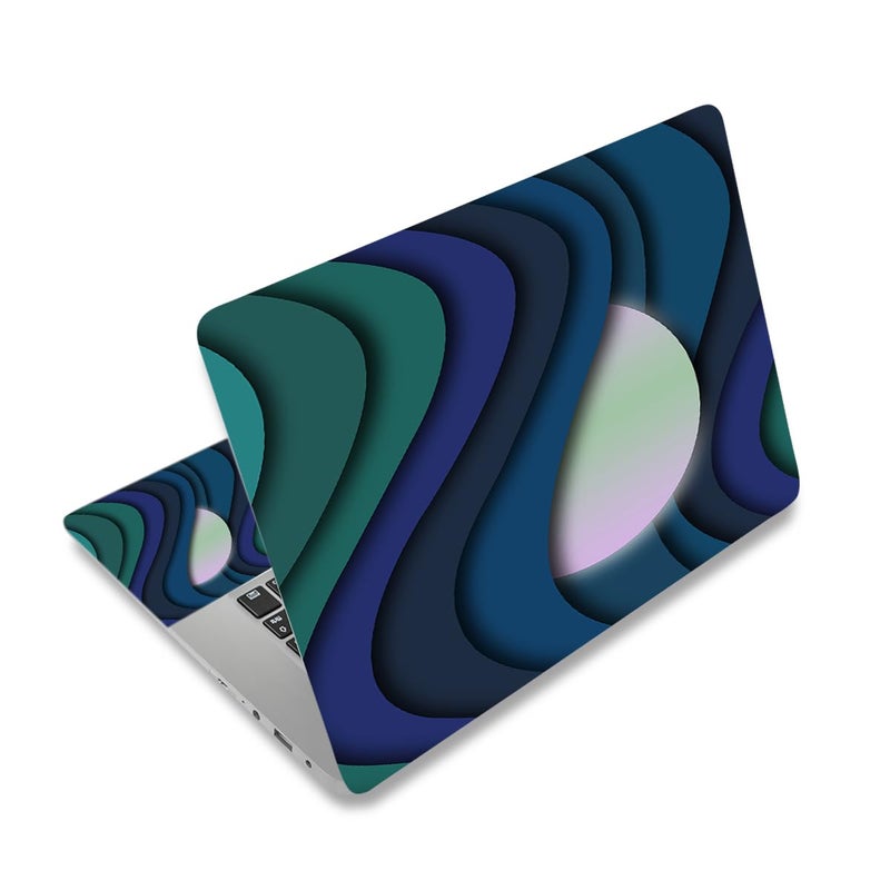 Home Trove ALAYRA Laptop Skin Sticker Decal,12" 13" 13.3" 14" 15" 15.4" 15.6" Laptop Skin Sticker Protector Cover for Toshiba Hp Samsung Dell Apple Acer Leonovo Sony Asus Laptop Notebook (3D Fluids 3) - Image 1