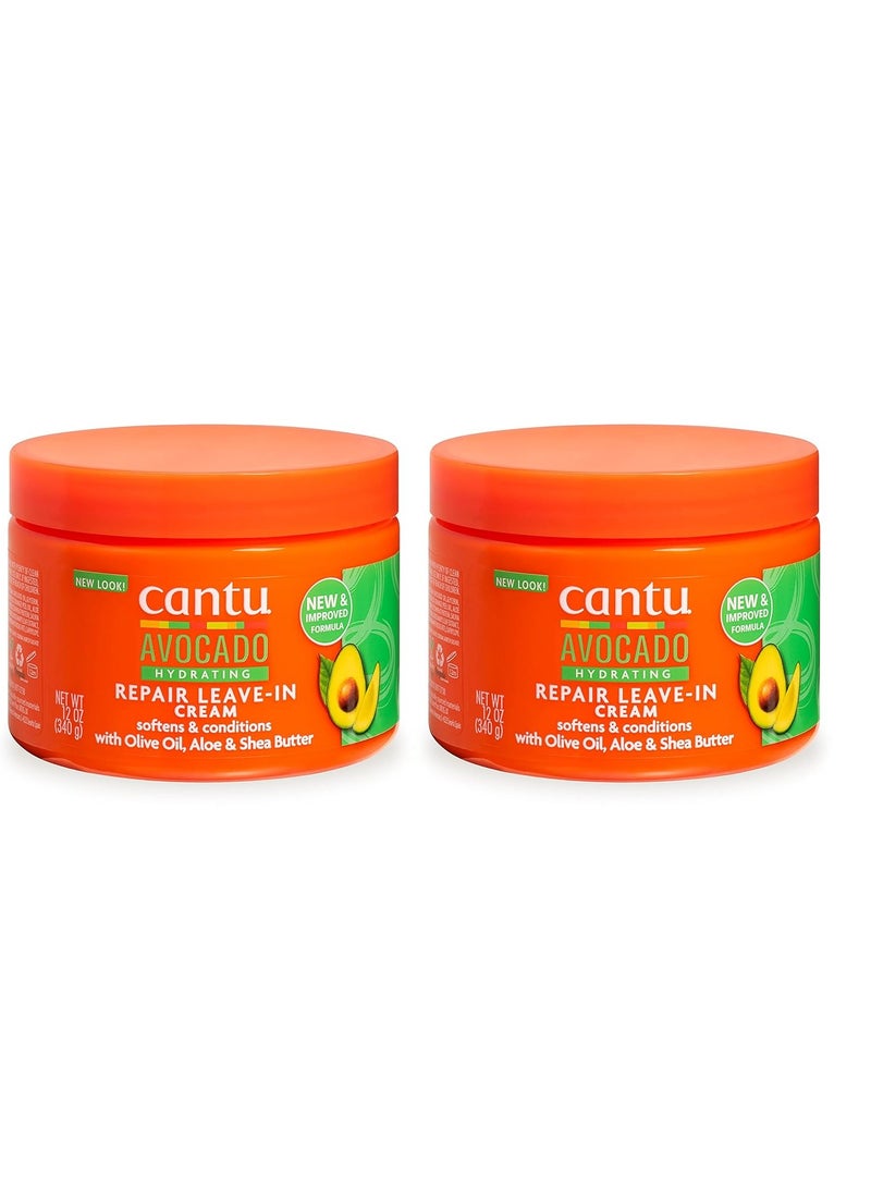 Cantu Avocado Hydrating Leave-In Conditioning Cream, 12 oz (Pack of 2) - Image 1