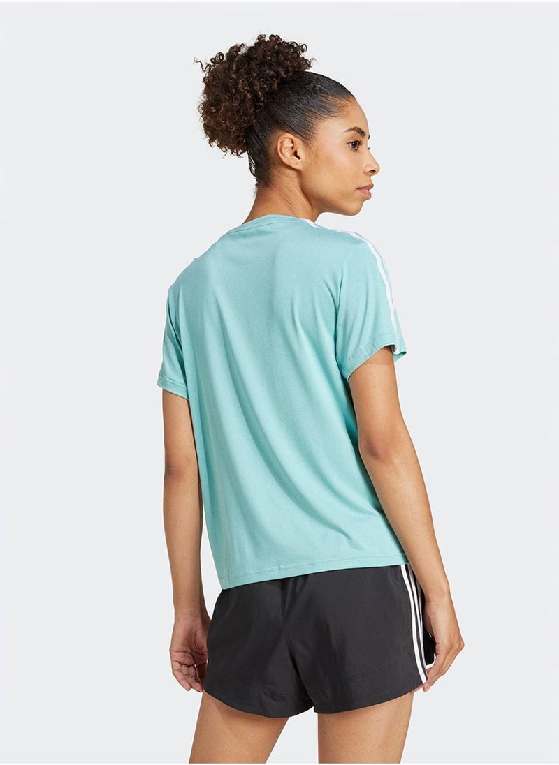 Adidas Aeroready Essentail 3 Stripe T-Shirt  - Image 2