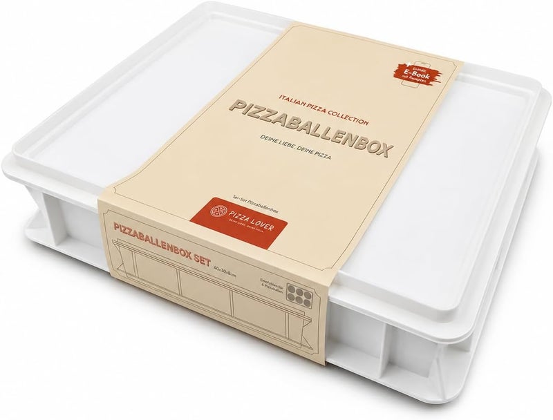 Pizza Lover® Pizza Ball Box with Lid - Sturdy Pizza Dough Box 30 x 40 x 7.5 cm Fermentation Box for Pizza Dough & Bread Dough, Stackable & Food Safe - Ideal for Fridge - Pizza Accessories - Image 1