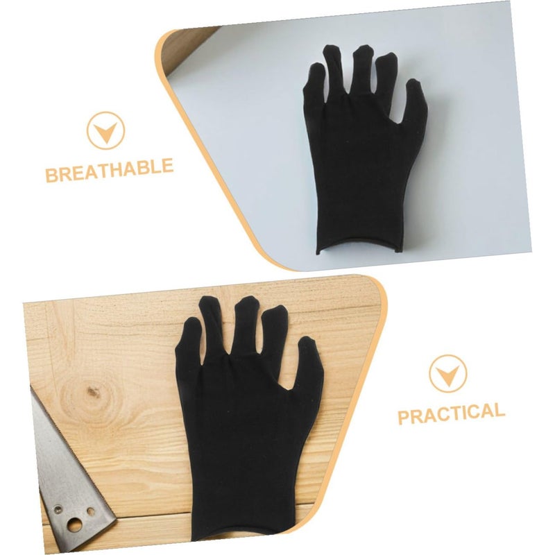 Black Thickened Cotton Work Gloves Large Size 24 Pairs Breathable Protective for Construction Gardening Warehouse - Image 4