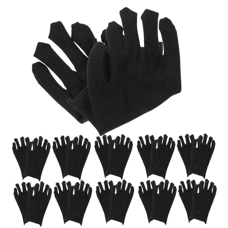 Black Thickened Cotton Work Gloves Large Size 24 Pairs Breathable Protective for Construction Gardening Warehouse - Image 2