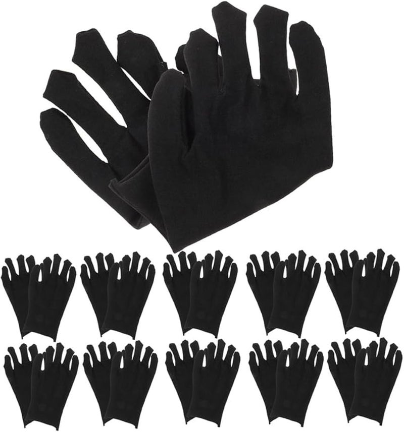 Black Thickened Cotton Work Gloves Large Size 24 Pairs Breathable Protective for Construction Gardening Warehouse - Image 1