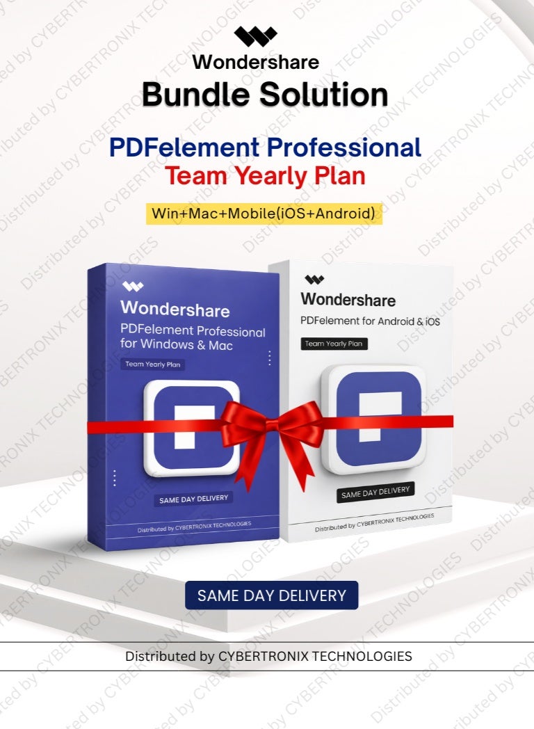 حل حزمة Wondershare: فريق PDFelement | 1 سنة | ويندوز + ماك + موبايل (iOS + أندرويد) | ترخيص رقمي | توصيل في نفس اليوم