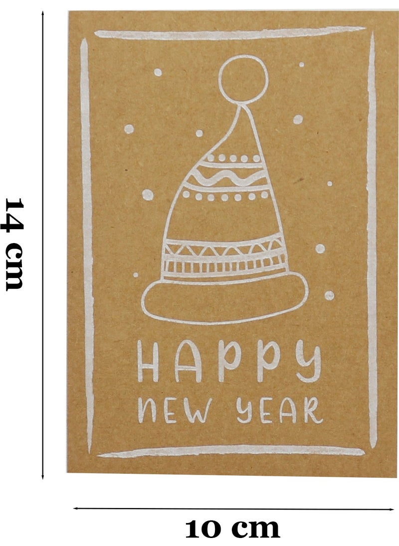 Repro Design 10X14 cm New Year Themed 5 Pieces Greeting Card Model-3 Happy New Year  - Image 2