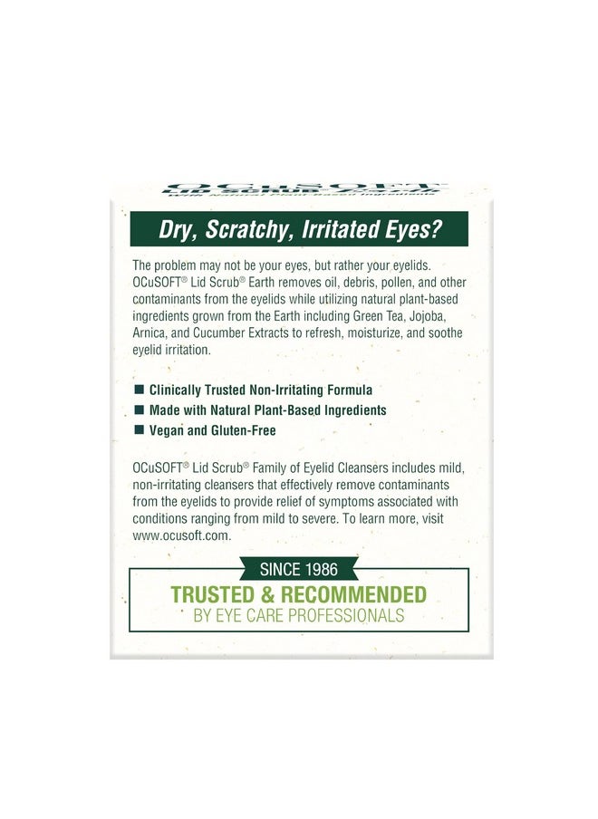 OCuSOFT - OCuSOFT Lid Scrub Earth Eyelid Cleanser, Pre-Moistened Eyelid Wipes for Mild to Moderate Conditions, Eyelid Cleanser with Natural Plant-Based Ingredients, 30 Count - Image 1