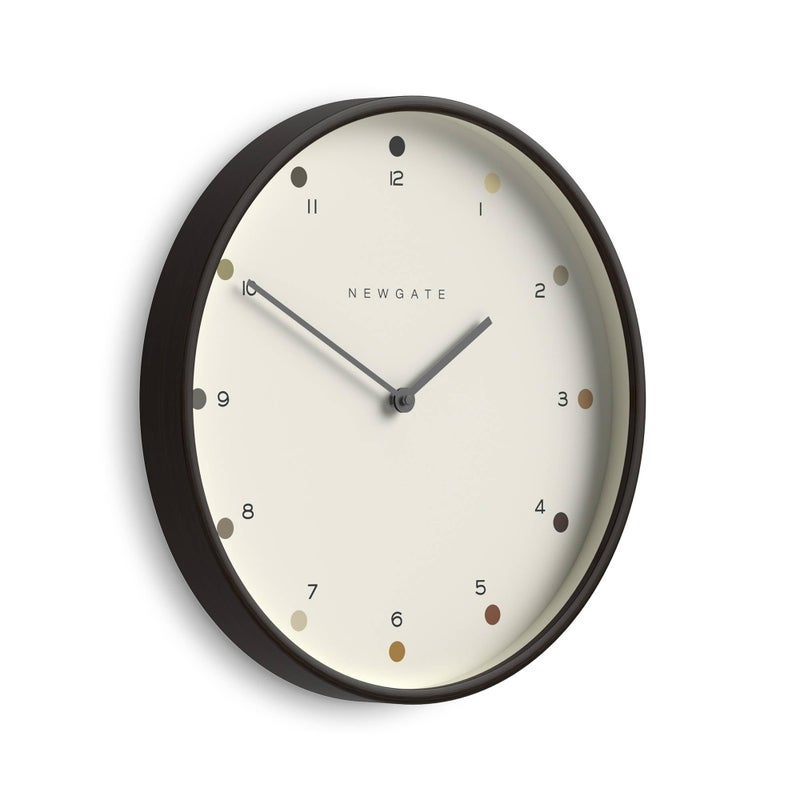 NEWGATEÂ® Mr Clarke Wall Clock | Large Scandi Inspired Plywood Clock | 40cm | Dark Wood case with Designer dot dial | Modern Minimalist Design for Kitchen, Living Room or Office - Image 2