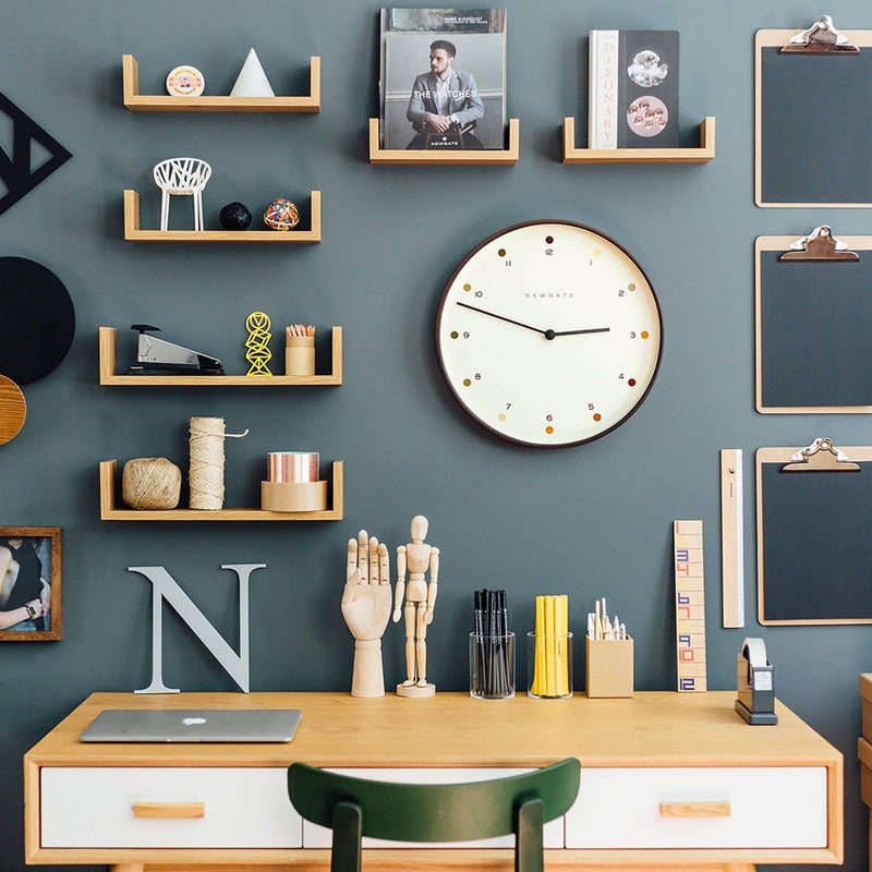 NEWGATEÂ® Mr Clarke Wall Clock | Large Scandi Inspired Plywood Clock | 40cm | Dark Wood case with Designer dot dial | Modern Minimalist Design for Kitchen, Living Room or Office - Image 3