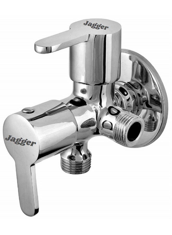 JAGGER صمام زاوية نحاسي 2 في 1 من JAGGER JAG125 للحمام/المرحاض مع حجم خيط 1/2 بوصة بما في ذلك شريط تفلون وفلانج حائط (مارك) - Image 1