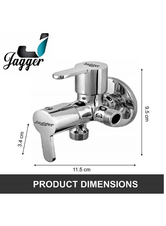 JAGGER صمام زاوية نحاسي 2 في 1 من JAGGER JAG125 للحمام/المرحاض مع حجم خيط 1/2 بوصة بما في ذلك شريط تفلون وفلانج حائط (مارك) - Image 2