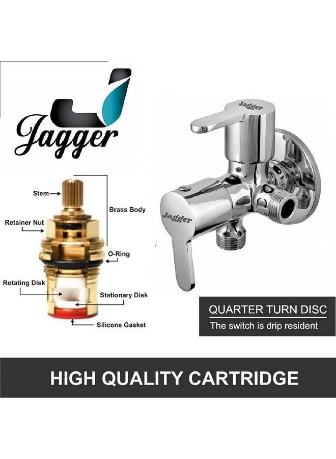 JAGGER صمام زاوية نحاسي 2 في 1 من JAGGER JAG125 للحمام/المرحاض مع حجم خيط 1/2 بوصة بما في ذلك شريط تفلون وفلانج حائط (مارك) - Image 4