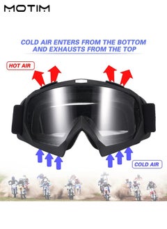 Motim 2 Pcs Motorcycle Goggles, Clear Dirt Bike/ATV Goggles, Windproof Motorcycle Goggles, Dust Proof Racing Goggles for Child Youth Teens Men and Women, Protective Gear  - Image 3