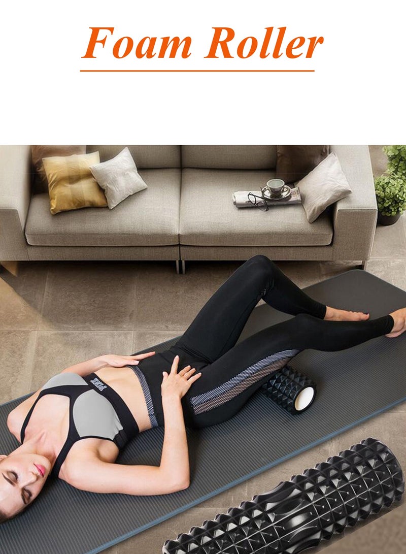 Qiccijoo Foam Roller For Back, Massage Roller for Deep Tissue Massage,Back Pain Relief Muscle Roller,Back Roller,Yoga Rolle,Workout Roller,Exercise Roller(13 inch-Black) - Image 2