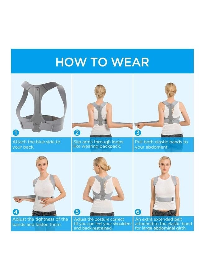 Postural Belt Correction Belt, Shoulder Corrector Posture Corrector Invisible Orthopedic Corset Straight Back Support and Shoulder Straightener Elastic Band S
