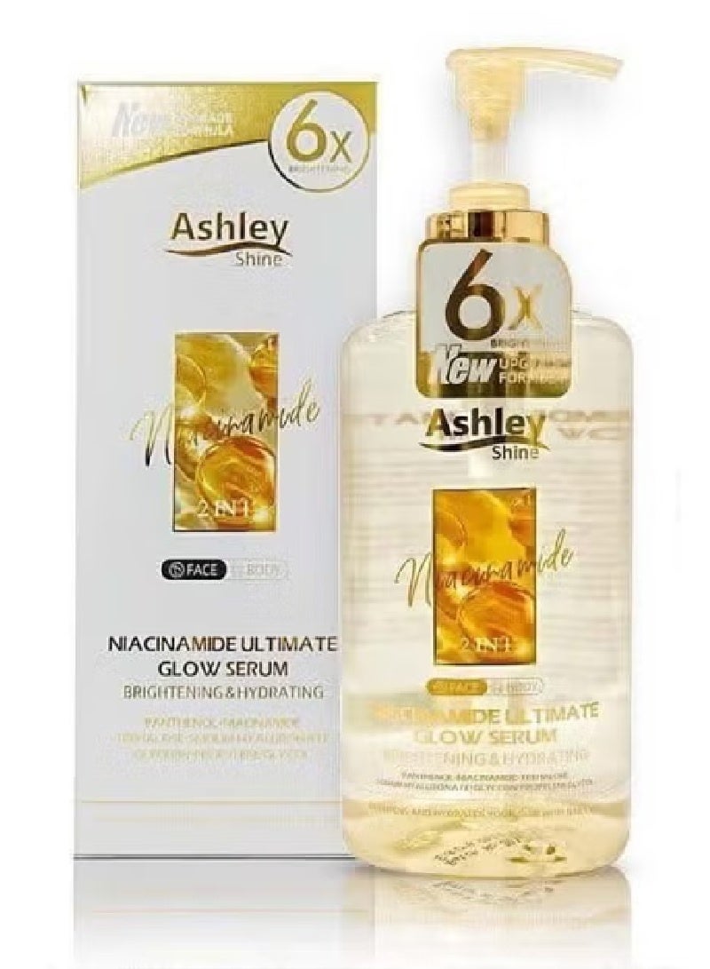 Ashley Shine Niacinamide Pure Serum 2 in 1 Face & Body Whitening and Hydrating Skin 520ml - Image 1