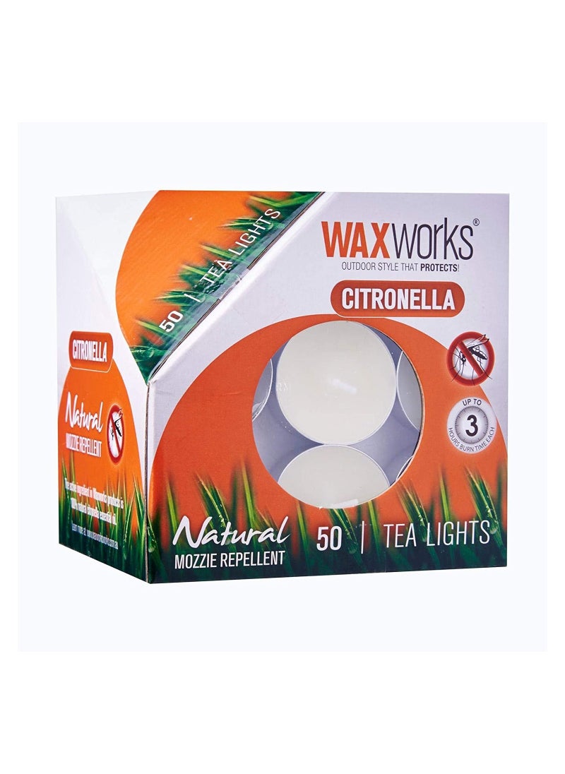 Waxworks - Natural Mosquito Repellent Tea Lights 50 Pcs - Image 1