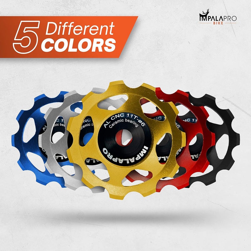 IMPALAPRO Bike Set of 2 Ceramic Jockey Wheels 11t - Derailleur Pulley - Shimano Jockey Wheels 11 Speed - Sram Pulley - Image 2