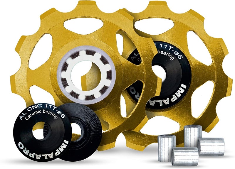 IMPALAPRO Bike Set of 2 Ceramic Jockey Wheels 11t - Derailleur Pulley - Shimano Jockey Wheels 11 Speed - Sram Pulley - Image 1