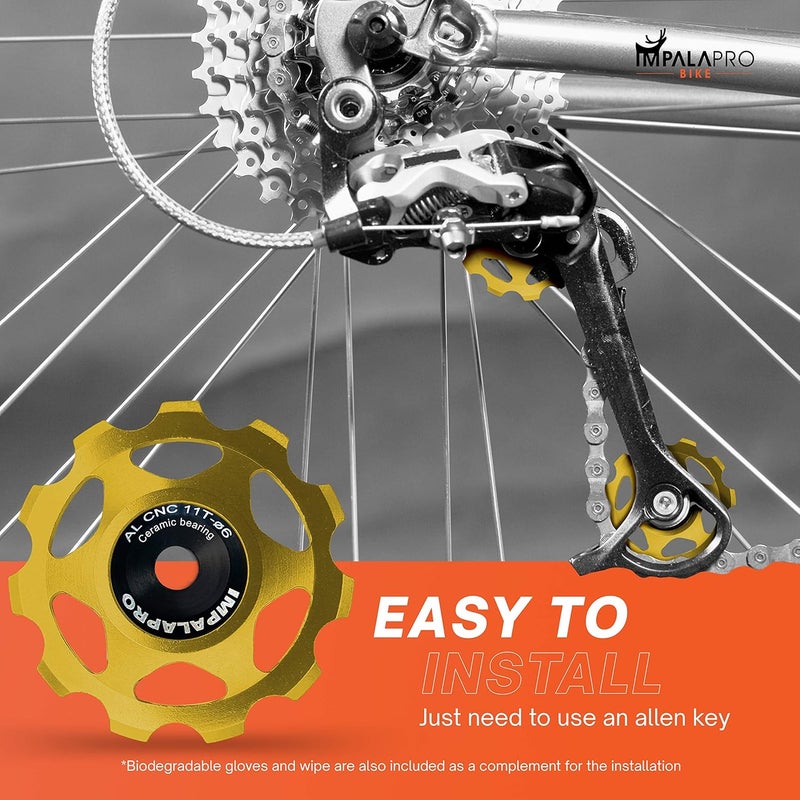 IMPALAPRO Bike Set of 2 Ceramic Jockey Wheels 11t - Derailleur Pulley - Shimano Jockey Wheels 11 Speed - Sram Pulley - Image 5