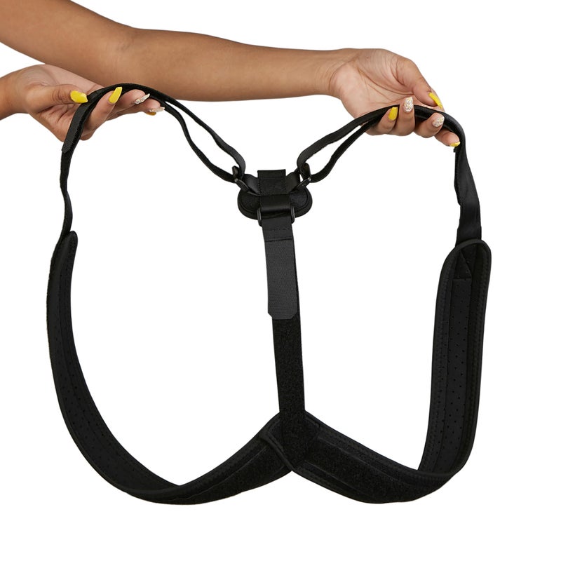 Mind Reader Posture Corrector, Adjustable Clavicle Brace, Lightweight, Posture Support, Nylon, 14"L x 4.25"W x 11.5"H, Black - Image 2